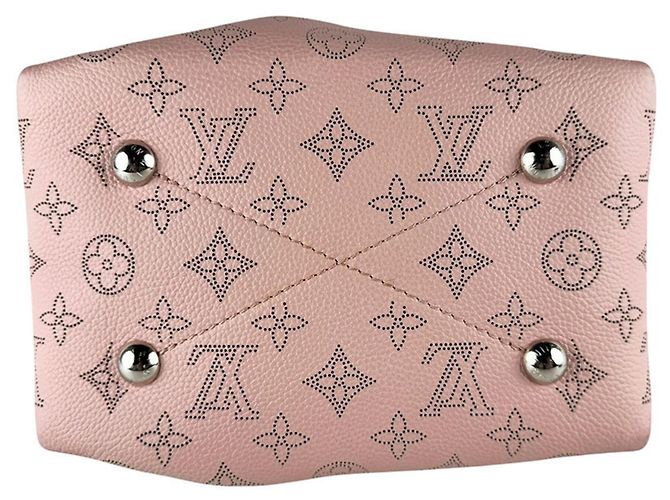 Borsa Louis Vuitton Monogram Mahina Bella Rosa Bianco - vista 4