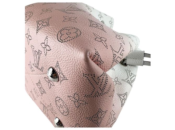 Borsa Louis Vuitton Monogram Mahina Bella Rosa Bianco - vista 8