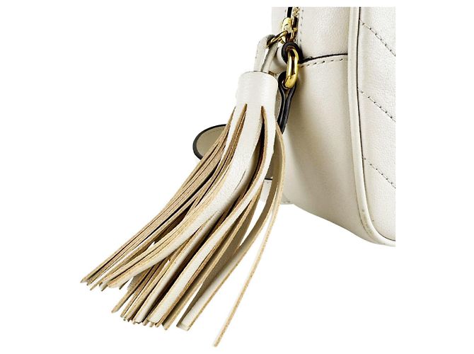 Borsa a tracolla in pelle avorio Gucci Crudo - vista 11
