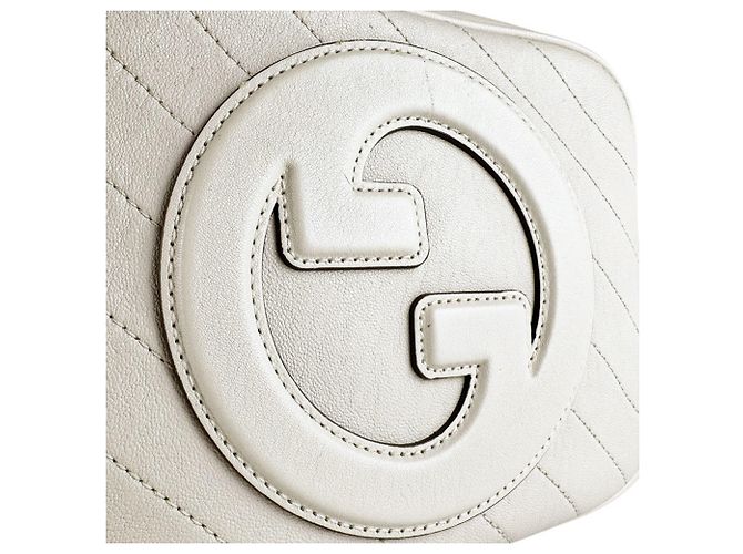 Borsa a tracolla in pelle avorio Gucci Crudo - vista 12