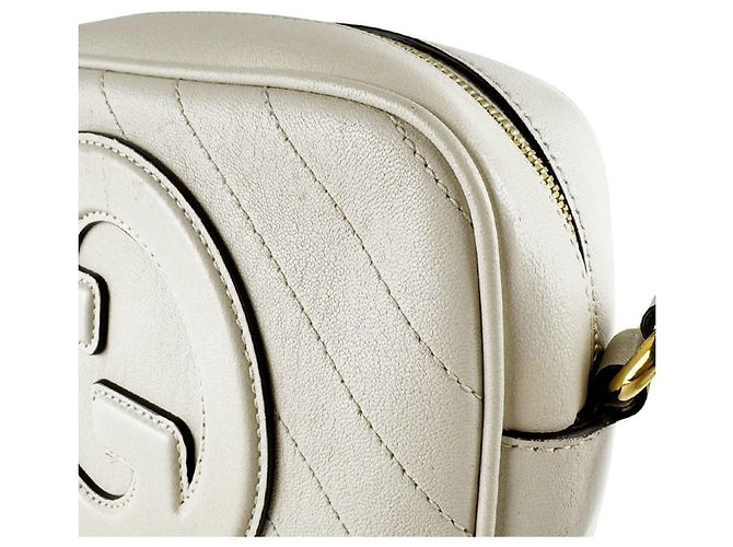 Borsa a tracolla in pelle avorio Gucci Crudo - vista 6