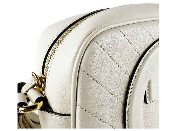 Borsa a tracolla in pelle avorio Gucci Crudo - vista 7