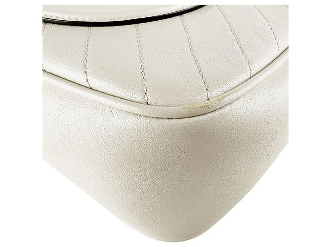 Borsa a tracolla in pelle avorio Gucci Crudo - vista 8