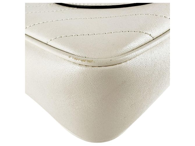 Borsa a tracolla in pelle avorio Gucci Crudo - vista 9