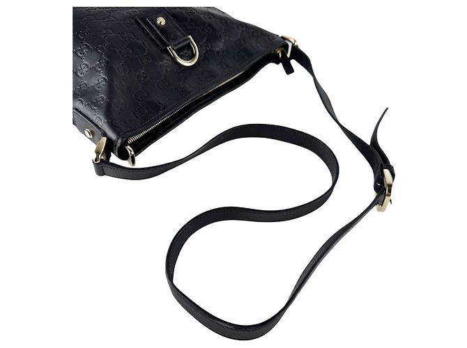 Borsa a tracolla in pelle nera Guccissima Gucci Nero - vista 10