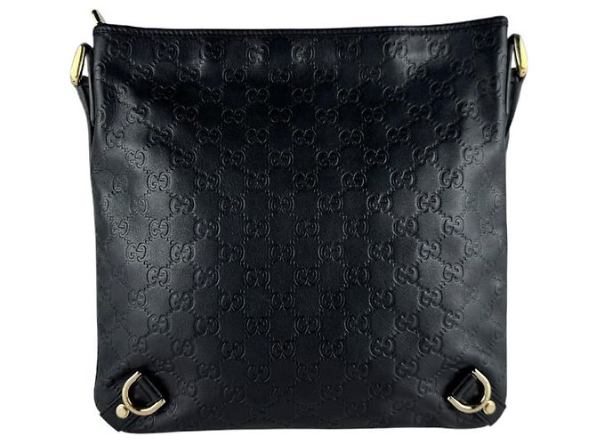 Borsa a tracolla in pelle nera Guccissima Gucci Nero - vista 3
