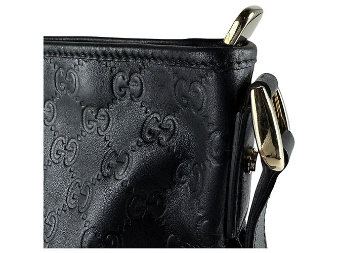 Borsa a tracolla in pelle nera Guccissima Gucci Nero - vista 6