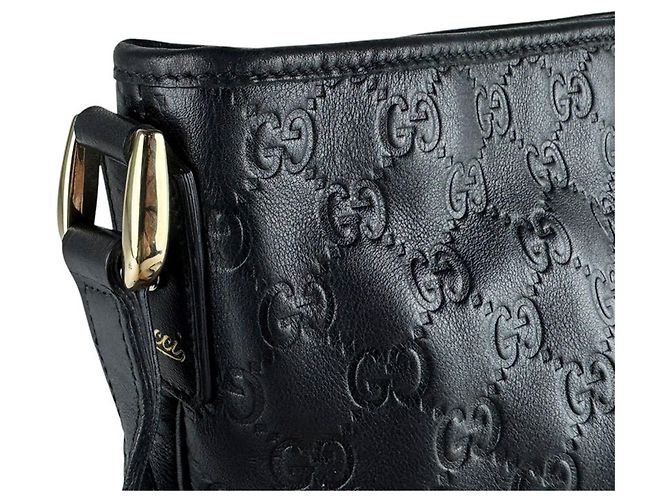 Borsa a tracolla in pelle nera Guccissima Gucci Nero - vista 7