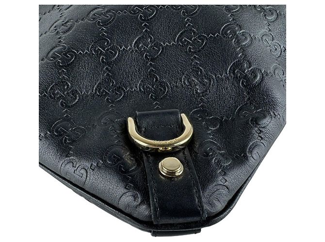 Borsa a tracolla in pelle nera Guccissima Gucci Nero - vista 8