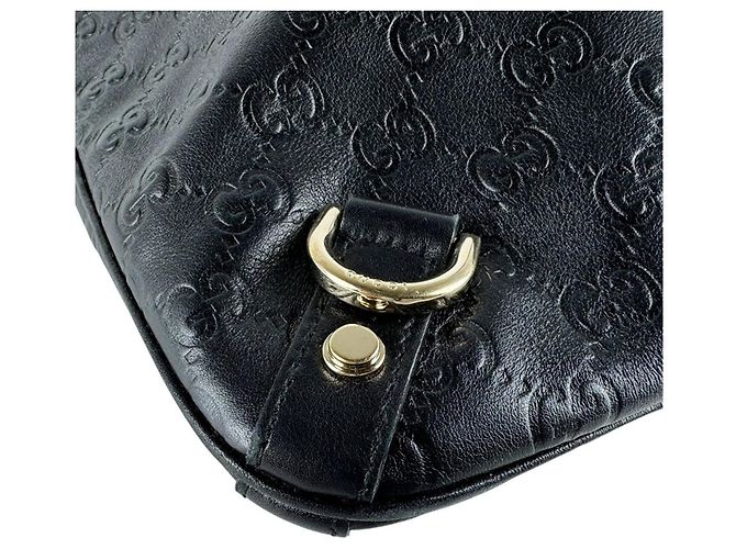 Borsa a tracolla in pelle nera Guccissima Gucci Nero - vista 9
