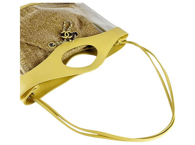 Borsa in pelle e vinile Chanel Giallo - vista 10