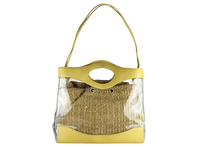 Borsa in pelle e vinile Chanel Giallo - vista 3