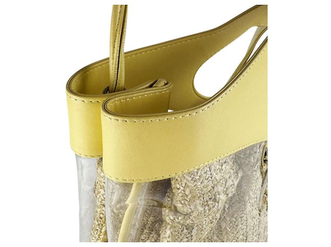 Borsa in pelle e vinile Chanel Giallo - vista 7