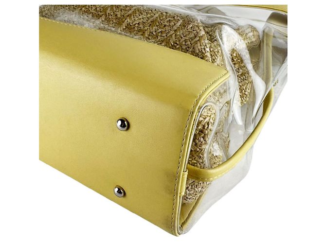 Borsa in pelle e vinile Chanel Giallo - vista 8