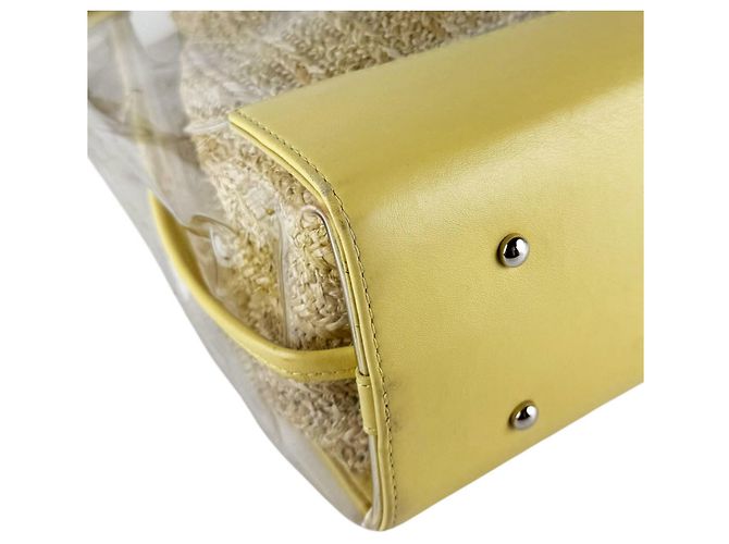 Borsa in pelle e vinile Chanel Giallo - vista 9
