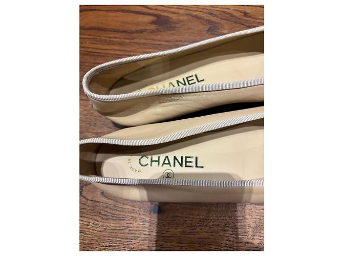 Chanel Ballerine Bicolore in Pelle - 38,5 Nero Beige - vista 5