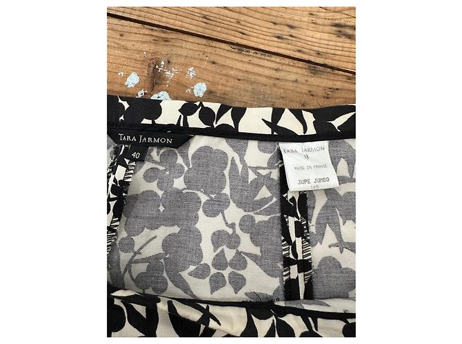 Falda midi estampada floral Tara Jarmon Negro Blanco - vista 2