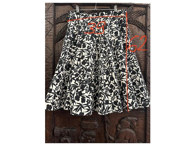 Falda midi estampada floral Tara Jarmon Negro Blanco - vista 4
