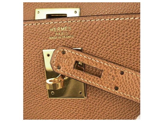 Hermès Hermes Kelly Brown Courchevel com Gold Hardware 32 Bege - vista 4