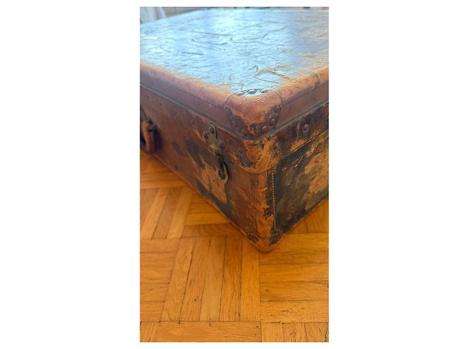 Louis Vuitton Antiker Lederkoffer Braun - Ansicht 14