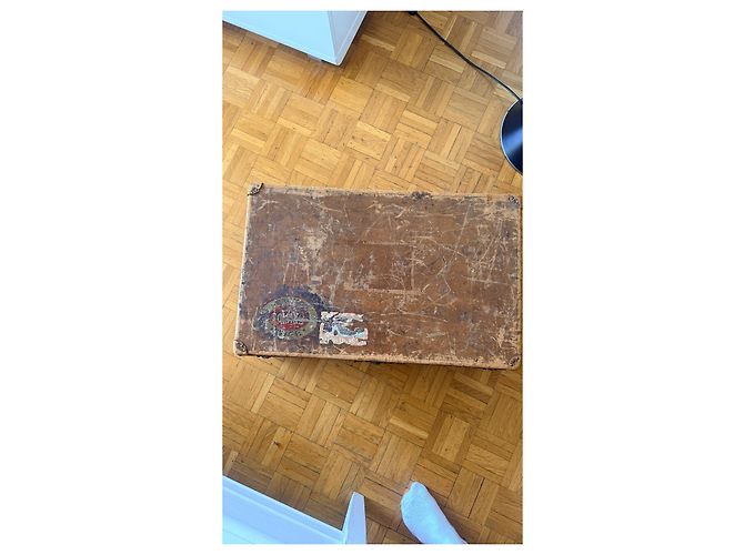 Louis Vuitton Antiker Lederkoffer Braun - Ansicht 3
