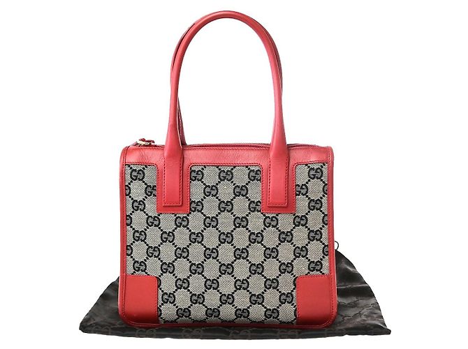 Gucci Vintage Zip Tote GG Canvas mit Leder Large Braun - Ansicht 2