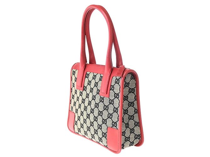 Gucci Vintage Zip Tote GG Canvas mit Leder Large Braun - Ansicht 4