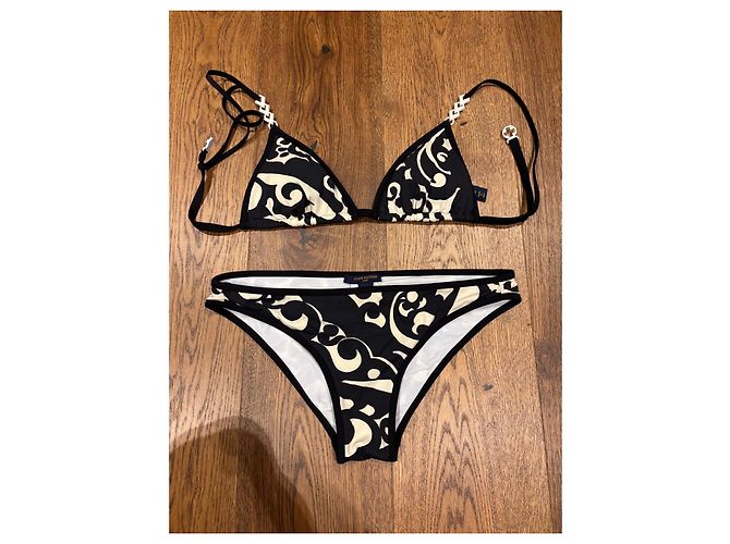 Bikini Monogram Louis Vuitton Negro Beige - vista 7