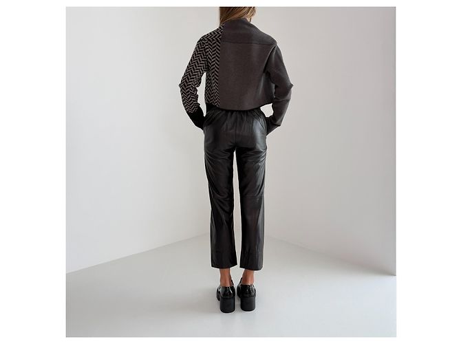 Autre Marque Sarah Pacini Asymmetrischer Strick-Bolero Schwarz Grau - Ansicht 10