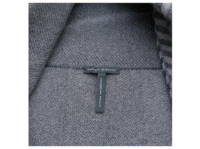 Autre Marque Sarah Pacini Asymmetrischer Strick-Bolero Schwarz Grau - Ansicht 6