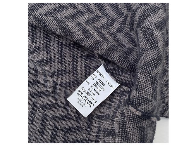 Autre Marque Sarah Pacini Asymmetrischer Strick-Bolero Schwarz Grau - Ansicht 9
