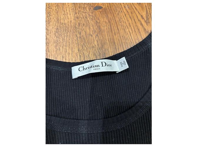 Christian Dior Canotta a Coste Nera Nero - vista 3