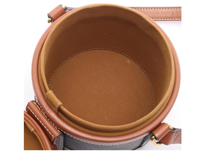 Céline Borsa a Spalla Celine Tambour Small Triomphe Marrone Nero - vista 3