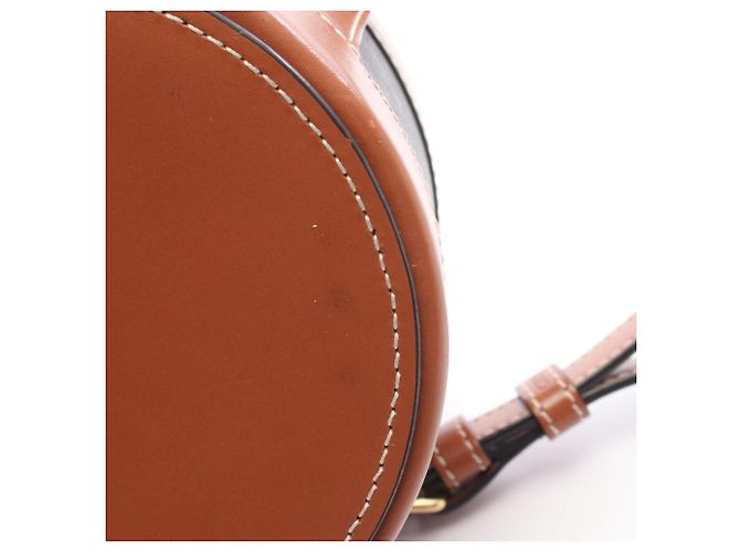 Céline Borsa a Spalla Celine Tambour Small Triomphe Marrone Nero - vista 7