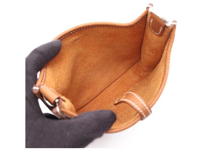 Hermès Borsa a tracolla Hermes Evelyne Amazon TPM Gold Marrone - vista 3