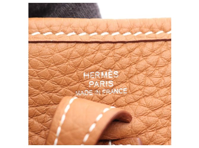 Hermès Borsa a tracolla Hermes Evelyne Amazon TPM Gold Marrone - vista 4