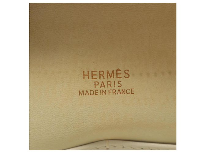 Hermès Zweifarbige Hermes Plume 32 Handtasche Weiß Orange - Ansicht 4