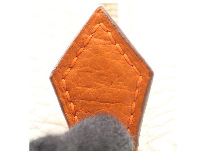 Hermès Zweifarbige Hermes Plume 32 Handtasche Weiß Orange - Ansicht 5