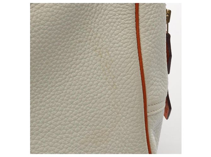 Hermès Zweifarbige Hermes Plume 32 Handtasche Weiß Orange - Ansicht 8