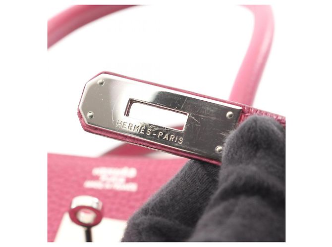 Hermès Borsa Hermes Birkin 35 in pelle Togo rosa - vista 14