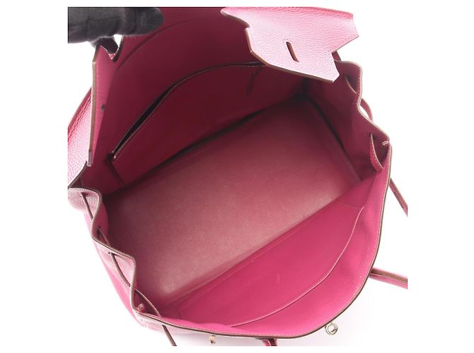 Hermès Borsa Hermes Birkin 35 in pelle Togo rosa - vista 3