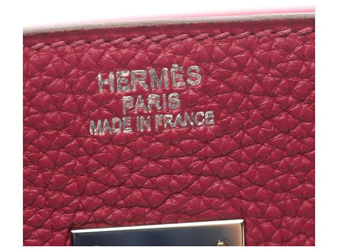 Hermès Borsa Hermes Birkin 35 in pelle Togo rosa - vista 4
