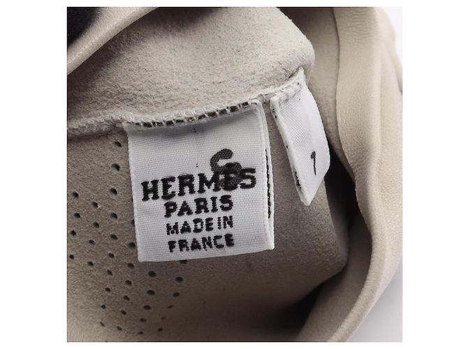 Hermès Perforierte Lederhandschuhe für Damen Weiß - Ansicht 3
