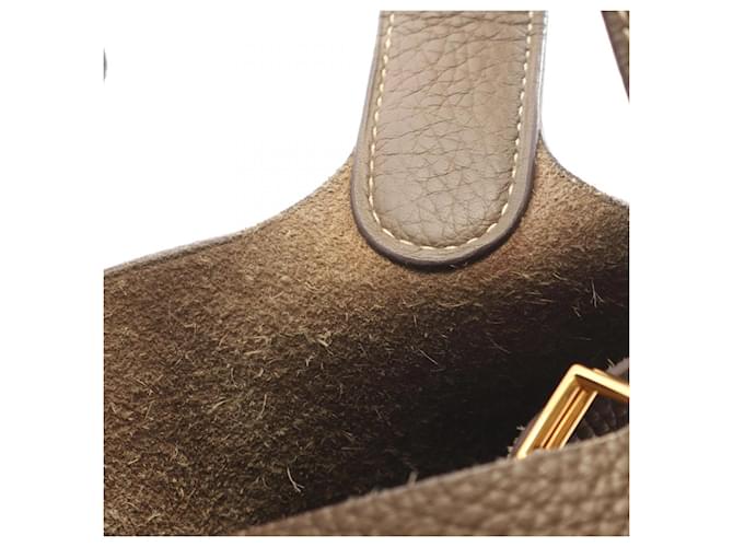 Hermès Borsa Hermes Picotin Lock MM Marrone Taupe - vista 13