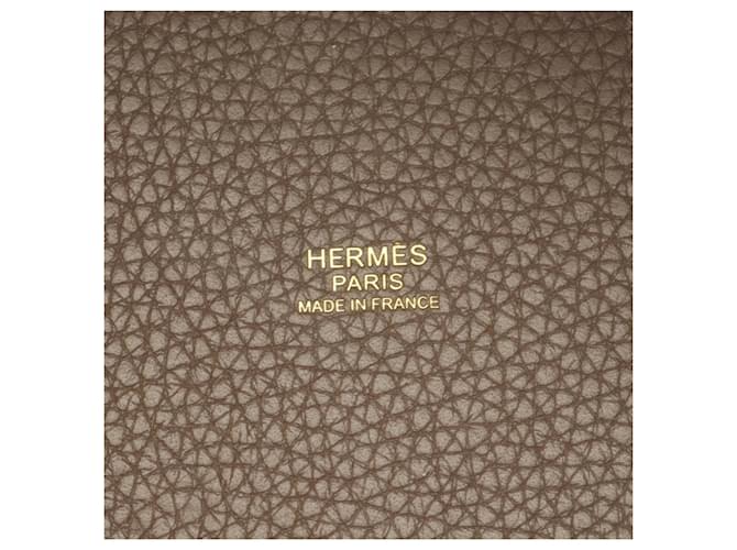 Hermès Borsa Hermes Picotin Lock MM Marrone Taupe - vista 4