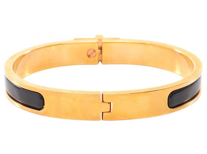Hermès Pulsera Hermes Mini Click Kelly PM Negro Dorado - vista 2