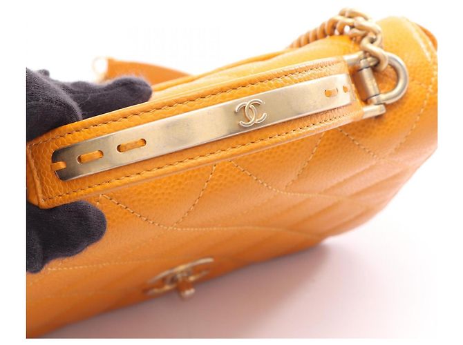 Borsa Chanel Matelassé Top Handle 2-Way Shoulder Bag Arancione - vista 11