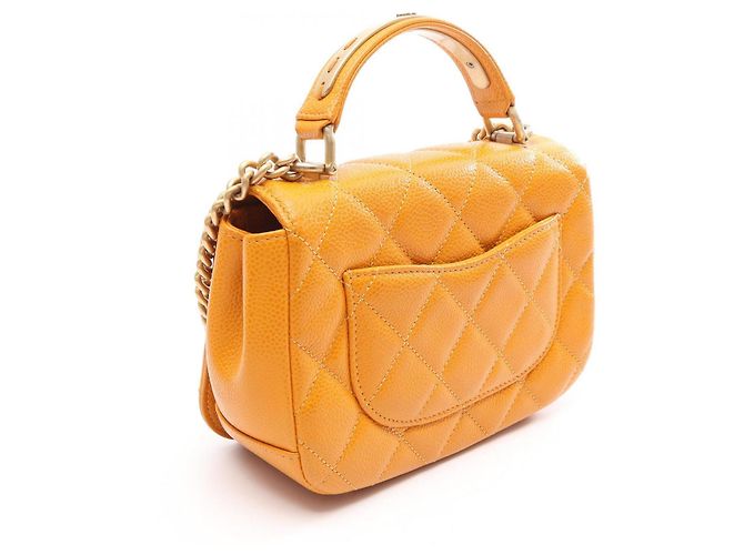 Borsa Chanel Matelassé Top Handle 2-Way Shoulder Bag Arancione - vista 2