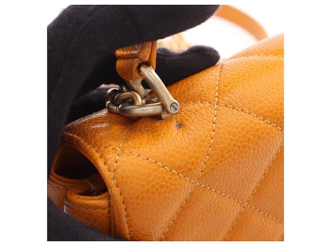 Borsa Chanel Matelassé Top Handle 2-Way Shoulder Bag Arancione - vista 8