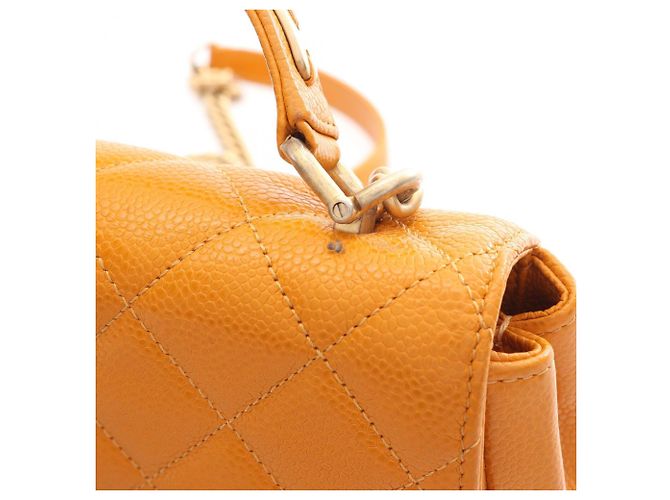 Borsa Chanel Matelassé Top Handle 2-Way Shoulder Bag Arancione - vista 9